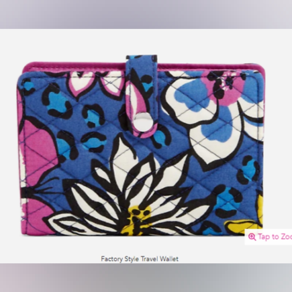 NWT Vera Bradley Factory Travel Wallet-African Violet